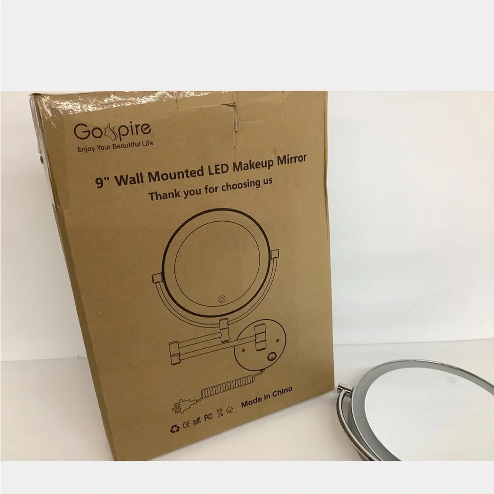 9 inch wall mounted LED makeup mirror